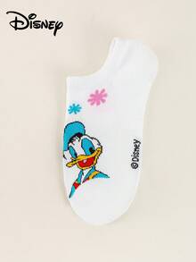 Disney 1/5/8 pares de calcetines invisibles de mujer con diseño de jacquard de dibujos animados aleatorios, transpirables, para uso casual diario, regalo para fiestas y días festivos - Multicolor - Ver 9