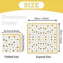 20pcs/40pcs/60pcs,Bee Paper Napkins 16.5 X 16.5 Cm Daisies Print Disposable Luncheon Napkins 2-Ply Yellow Honeycomb Lunch Paper Tissues With Sunflower & Daisy Design For Spring Summer Home Dinner Buffet Tableware Party Supplies - View 3