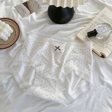 "Lazy Time" Japanese-Style Polka Dot Women's Modal Seamless Panties, Mid-Waist, Comfortable, Pure Cotton Crotch, Women's Briefs - 咖色 - 查看 10