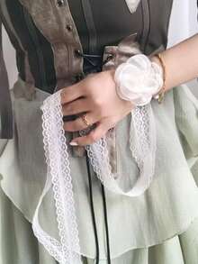 1件复古蕾丝项链蕾丝超长丝带Y2K千禧年发带多功能腰带围巾 - 彩色 - 查看 3