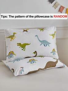 2/3pcs Dinosaur Print Bedding Set, Cartoon Cute Polyester Duvet Cover & Pillowcase Set, Soft & Breathable, Machine Washable, Gift For Boys, Girls, Children, Teens (1 Duvet Cover + 1/2 Pillowcase, No Filler) - Multicolor - View 8