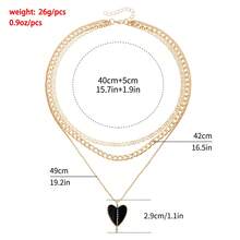 Drip Glaze Symmetric Heart Necklace, Multilayer Necklace For Women - Love - View 7