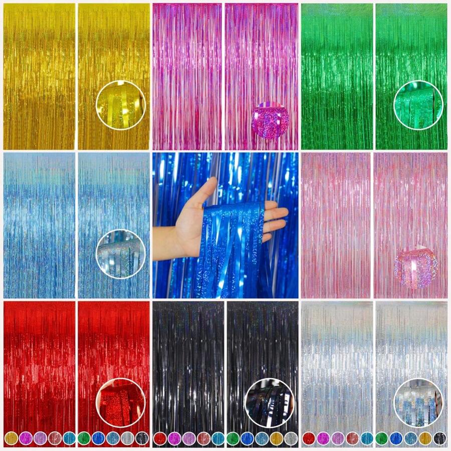 1 tấm phông nền tua rua kim sa nhiều màu sắc lấp lánh, kích thước 1m x 2m, thích hợp trang trí cho lễ đính hôn, tiệc cưới, tiệc độc thân, sinh nhật, lễ tốt nghiệp, ngày lễ, Ngày của Mẹ và lễ cưới.