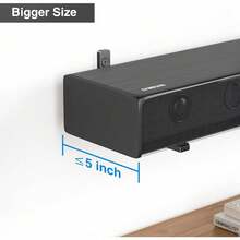 通用型条形音箱壁挂支架套装，可调节重型合金条形音箱支架，带防震垫和防滑隔音泡沫，节省空间，适用于电视壁挂式家庭影院安装 - 一組音響支架 - 查看 4