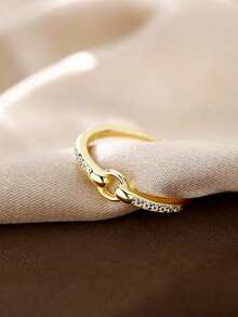 1枚S925纯银极简几何圆形戒指，百搭优雅可调节指节戒指，女士饰品 - 圓形 - 查看 8