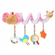婴儿悬挂玩具，柔软动物造型玩具，带摇铃和镜子，宝宝生日礼物 - 彩色 - 查看 8
