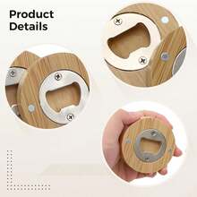 散装木制开瓶器，磁性竹制开瓶器，适用于冰箱贴、礼品、婚礼、派对、酒吧、餐厅 - 查看 7