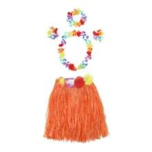 Set de 5 piezas Conjunto de disfraz de falda de hierba con de flores hawaianas, traje para celebración de festivales, actuación en el escenario, evento escolar, ensayo de baile en grupo grande (elástico), para disfraz de verano - Multicolor - Ver 25