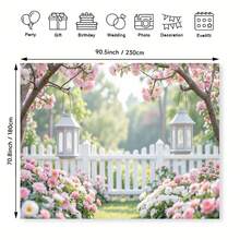 1 Set Decoración de fondo de estilo romántico y dulce con flores de madera rosa, Prop de estudio fotográfico de uso múltiple, Decoración interior de bandera, Adecuado para decoración del hogar, fiesta, estudio, hogar y jardín, fondo de escena de boda. Disponible en múltiples tamaños y escenas. - 4 - Ver 3