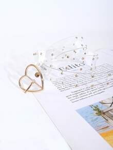 Women's Transparent Heart-Shaped Buckle Belt, Minimalist Versatile Casual Waist Belt Suitable For Pants And Dresses - Clear - View 5