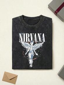 Nirvanas In Utero Splatter Angel Graphic Tee Shirt Unisex Couple Matching Boyfriend Style Acid Washed Distressed Grunge 90s Rock Summer Outfits Graphic Tees Men Oversized T Shirt Summer Clothes Men Fall Clothes Men Winter Clothes Camisetas Para Hombre Men's Summer Outfits Streetwear Graphic Tees Vintage Funny T-Shirts Casual Summer Tops Clothes Playeras De Hombre Camisetas Para Hombre Local Style For Women & Men - 黑色 - 查看 2