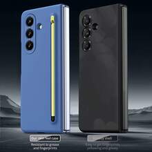 Galaxy ZFold3/ZFold4/ZFold5/ZFold6/ZFold7 Phone Case With Stylus Pen, Matte Texture Material Protective Cover, Minimalist Elegant Design, Integrated Pen Slot, Fashion Versatile Case - Multicolor - View 2