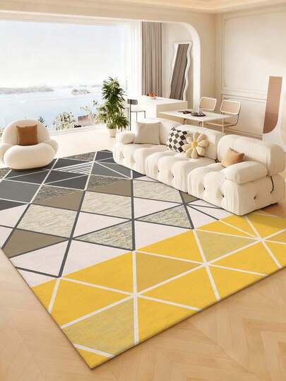 1件装时尚简约风格室内装饰地毯，全新仿羊毛材质室内地毯，客厅地毯，沙发地毯，卧室地毯，防滑床边垫，餐厅厨房地毯，办公椅垫，玄关门垫，户外野餐垫，户外露营毯