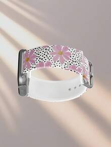 1pc Soft Elastic Breathable Polka Dot Floral Pattern Watch Band, Suitable For Samsung, Honor Smartwatches, 38mm 40mm 41mm 42mm 46mm 45mm 44mm 49mm, Floral Fashion Casual Silicone Watch Strap For Apple Watch Ultra SE/11/10/9/8/7/6/5/4/3/2/1, Gift - Multicolor - View 5