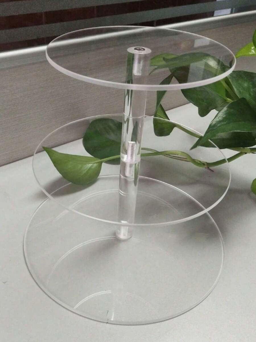 3-6层亚克力透明纸杯蛋糕架，圆形纸杯蛋糕展示架 - 亚克力甜点架，适用于派对、婚礼、生日庆典