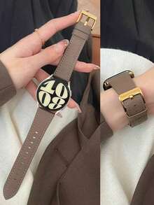 18mm 20mm 22mm 简约高级皮革表带 - 时尚替换表带，兼容三星 Galaxy Watch 6 5 4 40mm 44mm、Galaxy Watch 5 Pro、Galaxy Active 2、Watch 6 4，兼容华为 Watch GT6/GT5/GT4/GT3/GT2 Pro - 舒适，女士风格。 - Grayish Brown - 查看 7