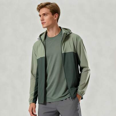 男士休闲拼接轻薄夏季夹克外套