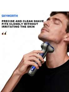 SKYWORTH 電動刮鬍刀 大容量電池 IPX7 防水 乾濕兩用 男士專業刮鬍刀 適合生日與畢業禮物 - 彩色 - 查看 5