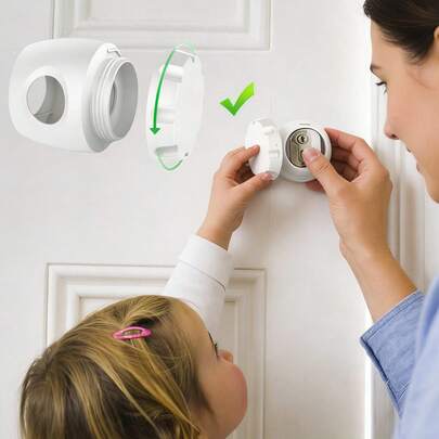 1 cái bảo vệ núm cửa, nắp khóa cửa hình cầu chống mở cho trẻ em, nắp bảo vệ khóa tròn hình cầu, nắp bảo vệ tay nắm cửa chống mở cho trẻ em