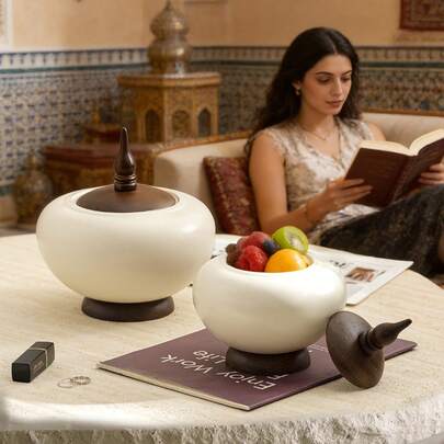 Đĩa đựng kẹo Ramadan có nắp, khay đựng kẹo Eid bằng kim loại, đĩa phục vụ đồ ăn nhẹ Ramadan trang trí, khay đựng Eid Mubarak và hũ đựng bánh quy, khay kiểu Trung Đông cho nhà bếp và bàn ăn gia đình.