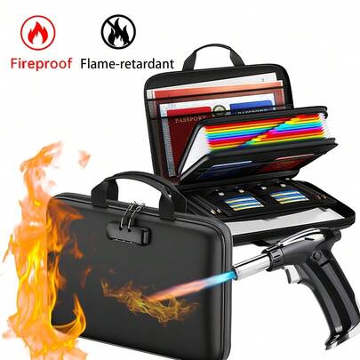 Fireproof Waterproof Document Bag, Portable Hard Case, Waterproof Fireproof Document Folder, Certificate Passport Safety Box