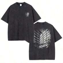 1 Piece, 2026, Eren Jaeger 2D T-Shirts, Vintage Washed Anime T-Shirts,  T-Shirt, Shingeki No Kyojin Manga, Mikasa Short Sleeve T-Shirts - 黑五 - 查看 2
