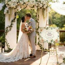 Caballete dorado resistente ajustable con cadena de ajuste para caballete grande carteles de boda pintura enmarcado imágenes carteles exhibición comercial 4 niveles - Dorado - Ver 2