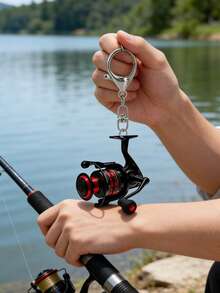 2d Flat Acrylic,Sea Fishing Road Imitation Wheel Fishing Line Wheel Acrylic Pendant - Gorgeous Fishing Lover's New Year Gift:Mini Spinning Reel Keychain – Cool Fishing Tackle Accessory For Men, Fishermen & Outdoor Enthusiasts - Multicolor - View 2