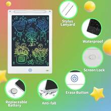 8.5 Inch Kids Electronic Drawing Tablet, No Blue Light, One-Key Erase, Reusable Drawing Board, Suitable For 3-8 Years Old Children, Text Enlightenment, Learning Toy, Express Imagination, School/Party Gift, Best Choice - White - View 5