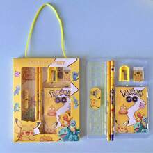 pokemon Cartoon Character Licensed Stationery Gift Set, Including Pencil, Notebook, Pencil Sharpener, Pencil Case, Ruler, Eraser, Crayons - Multicolor - View 6