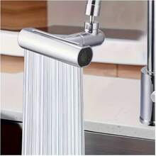 4-In-1 Faucet Adapter | Anti-Splash, Waterfall Flow, Rotatable Aerator, Extended Faucet Head Adapter, Universal Kitchen Faucet Extender - Silver - View 6