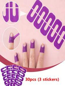 Bộ 100/50/30/10 chiếc, 10 chiếc miếng bảo vệ sơn móng tay hình chữ U, lớp sơn lót móng tay, miếng bảo vệ sơn gel (thích hợp cho ngón tay), dùng để ép nhiệt in ấn giúp ngăn ngừa lem sơn móng tay, phụ kiện làm móng, dụng cụ làm móng, mùa tựu trường, làm móng, thích hợp cho việc dập khuôn móng. - Màu tím - Xem 13