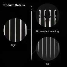 30Pcs Side Hole Sewing Needles Set | With Wooden Storage Bottle, Craft & Repair Tool, Festive DIY Gift Idea - Sewing Needle - View 7