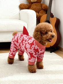 3D Shark Fin Design, Super Cute! Shark Print Pet , Soft & Comfortable, Suitable For Small-Medium Dogs, Prevents Shedding - Multicolor - View 2