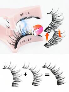 MAANGE 1 套磁性假睫毛 - 带磁性夹子，狐狸眼款，便携，自然逼真，可重复使用，强力磁铁吸附，无需胶水和卸妆产品，睫毛，假睫毛，条纹睫毛，磁性睫毛 - 黑色 - 查看 8