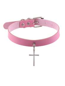 1件朋克铆钉粉色可爱蝴蝶结颈链，适合女性日常佩戴、派对、万圣节、圣诞节派对、创意生日、情人节礼物 - 粉色 - 查看 14