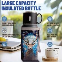 550ml Bicchiere termico di alta qualità in acciaio inossidabile 316, con motivi a fiore di peonia e altri 3 disegni, casual e alla moda, adatto per campeggio, ciclismo, ufficio, casa e altro, utilizzabile in tutte le stagioni, un regalo di compleanno ideale - Multicolore - Visualizzare 9
