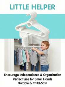 10pcs Baby Clothes Storage Plastic Hangers, Non-Slip Children's Clothes Drying Rack, Durable Garment Hangers, Home Storage Organization, Toddler And Kids Clothes Hangers - Daily Standard Use - Fit For Boys And Girls Wardrobe, Clothing, Pants, Jackets Etc. - Multicolor - View 4