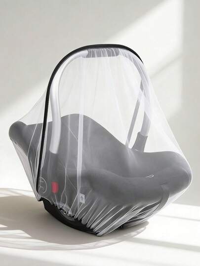 1pc Baby Carrier Breathable Mesh Cover, Universal Fit High Elastic Protective Net For Infant Car Seat, Stroller, Travel, Anti-Dust, Visible Design