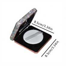 Luxury Rhinestone Puff Case Empty Box, DIY BB Cream Foundation Refill, Square Cushion Compact Universal Replacement Case - White - View 4