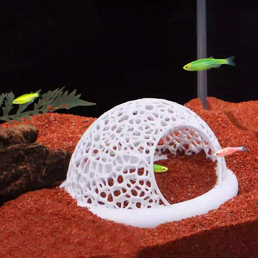 3D Printed Goldfish Tank With Hidden Cave, PLA Floating Feeder Ring And Shading Basket, Suitable For Hydroponics Landscape, Easy To Move - Fish Net - View 1