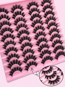10 Pairs Of Russian Style False Eyelashes, D Curl Thick & Fluffy Lashes Suitable For Daily And Party, Charming Eye Makeup, Travel Essential Strip Lashes, Lashes, Eyelashes, Fake Lashes - nối mi giả kiểu Nga - Xem 3