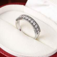 1pc Women's Wedding Ring, Fashionable Minimalist 18K Plated Copper Material, Sapphire Blue, Rose Red, Emerald Green, White Zirconia Ring, Suitable For Women's Daily Wear Jewelry - Ring - View 19