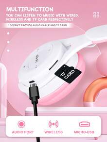 可爱猫耳无线耳机，动漫风格设计，闪烁猫耳灯，卡通时尚，高清通话，沉浸式游戏和音乐体验 - 查看 12