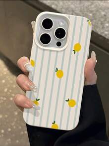 1个白色条纹柠檬极简全包覆TPU防震手机壳，兼容苹果17、16、15、14、13、12、11 Pro Max、Air和Series系列 - 彩色 - 查看 1