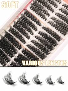 Lina 单簇假睫毛，浓密蓬松 D 卷度分段式 DIY 卡通眼妆，大容量簇状睫毛，适合新手日常及派对场合的礼品套装 - DD - 查看 7