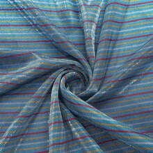 1pc Thin Striped Metallic Fabric, Composite Cationic Sequin Cloth, Pre-Cut Apparel, Dress, Tablecloth, Curtain, Home DIY Sewing Material - Multicolor - View 36