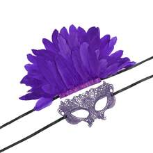 1pc Women's Carnival Feather Headpieces Mask Headdress For Masquerade Party Cosplay Feather Mask Headbands - Multicolor - View 11