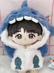 Shark Costume Jacket Suitable For 20cm Products, Jacket Only, Doll Not Included - Navy Blue - View 3