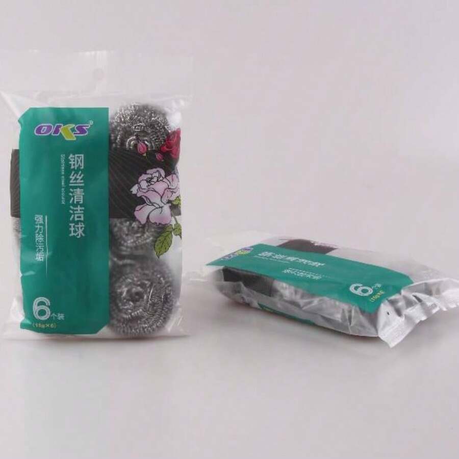 OKS 6PCS STAINLESS STEEL SCOURER HEAVY DUTY CLEANS - 6Pcs - View 1